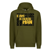 Army Green i am a black man Premium Hoodie - MaliasSmallBusiness