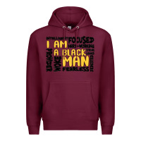 Burgundy i am a black man Premium Hoodie - MaliasSmallBusiness