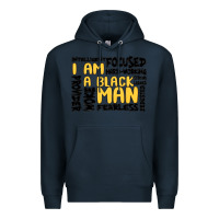 Navy i am a black man Premium Hoodie - MaliasSmallBusiness