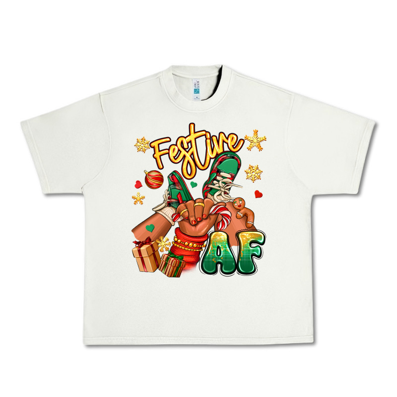 Festive Af Christmas Black Kid Sneakers Urban Heavy Tee by RanaPortraitStore | Teevron