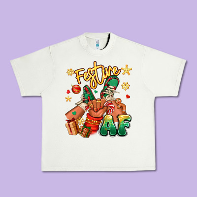 Festive Af Christmas Black Kid Sneakers Urban Heavy Tee Designed By Ranaportraitstore