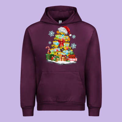 Christmas Tree With School Bus Urban Hoodie Designed By Maliassmallbusiness