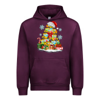 Mauve Wine christmas tree with school bus Urban Hoodie - MaliasSmallBusiness