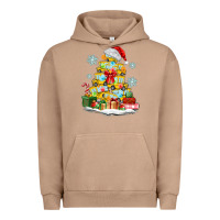 Pigment Burro christmas tree with school bus Urban Hoodie - MaliasSmallBusiness