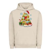 Pigment French Oak christmas tree with school bus Urban Hoodie - MaliasSmallBusiness