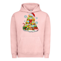 Pigment Salmon christmas tree with school bus Urban Hoodie - MaliasSmallBusiness
