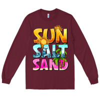 Burgundy sun salt sand Long Sleeve Tee - texasbilliewilder