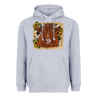 Red Angus Cowhide Sunflower Heavyweight Hoodie | Teevron