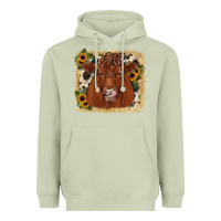 Matcha red angus cowhide sunflower Heavyweight Hoodie - JahusDesignShop