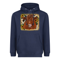 Navy red angus cowhide sunflower Heavyweight Hoodie - JahusDesignShop