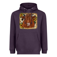 Plum red angus cowhide sunflower Heavyweight Hoodie - JahusDesignShop