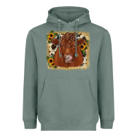 Sage red angus cowhide sunflower Heavyweight Hoodie - JahusDesignShop