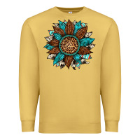 Antique Gold gemstone cowhide leopard turquoise sunflower Premium Sweatshirt - Artiststas