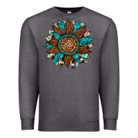 Charcoal Heather gemstone cowhide leopard turquoise sunflower Premium Sweatshirt - Artiststas