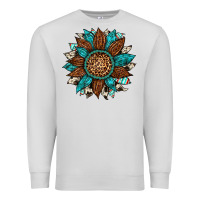 Dove Grey gemstone cowhide leopard turquoise sunflower Premium Sweatshirt - Artiststas