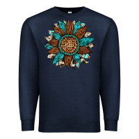 Navy gemstone cowhide leopard turquoise sunflower Premium Sweatshirt - Artiststas