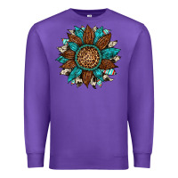 Purple gemstone cowhide leopard turquoise sunflower Premium Sweatshirt - Artiststas