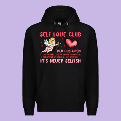 Self Love Club Premium Hoodie Designed By Maliassmallbusiness