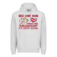 Dove Grey self love club Premium Hoodie - MaliasSmallBusiness
