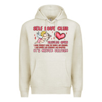 Oatmeal Heather self love club Premium Hoodie - MaliasSmallBusiness