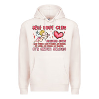Pale Pink self love club Premium Hoodie - MaliasSmallBusiness