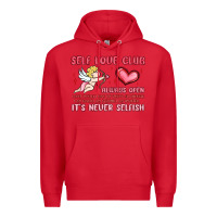Red self love club Premium Hoodie - MaliasSmallBusiness