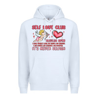 White self love club Premium Hoodie - MaliasSmallBusiness