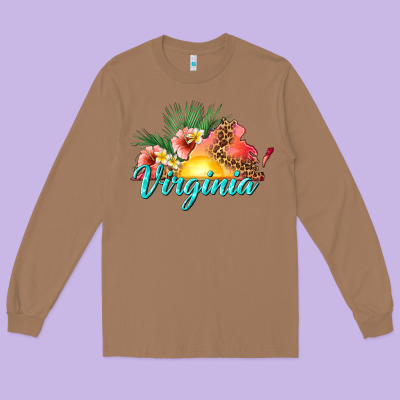 Summer Virginia Long Sleeve Tee Designed By Texasbilliewilder