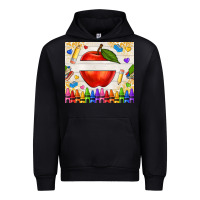 Black custom teacher name apple Urban Hoodie - NancyCooperArtShop