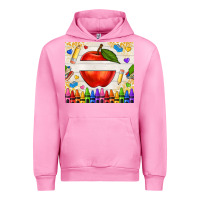 Fuchsia Pink custom teacher name apple Urban Hoodie - NancyCooperArtShop