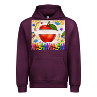 Mauve Wine custom teacher name apple Urban Hoodie - NancyCooperArtShop