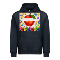 Navy custom teacher name apple Urban Hoodie - NancyCooperArtShop