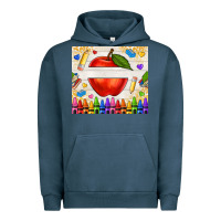 Pigment Midnight Navy custom teacher name apple Urban Hoodie - NancyCooperArtShop