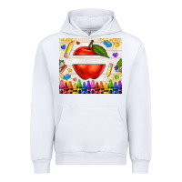 White custom teacher name apple Urban Hoodie - NancyCooperArtShop