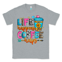 Heather Grey life happens coffee helps Classic Tee - Zillion Design Studio
