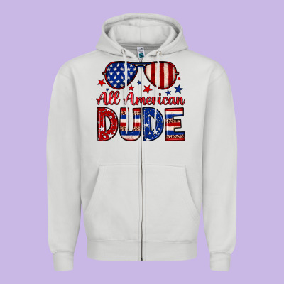 All American Dude Zipper Hoodie Designed By Neo Western