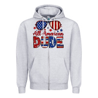 Heather Grey All American dude Zipper Hoodie - Neo Western