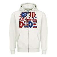 Oatmeal Heather All American dude Zipper Hoodie - Neo Western