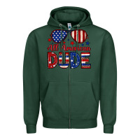 Sports Green All American dude Zipper Hoodie - Neo Western