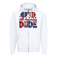 White All American dude Zipper Hoodie - Neo Western