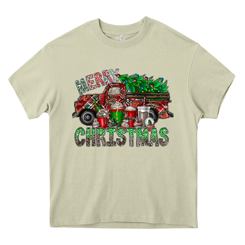 Merry Christmas  Truck Heavy Core Tee by CowhideDigitalArt | Teevron