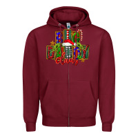 Burgundy Christmas big daddy claus Zipper Hoodie - FaDigitalArtStudio