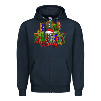 Navy Christmas big daddy claus Zipper Hoodie - FaDigitalArtStudio