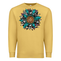 Antique Gold cowhide leopard serape gemstone  sunflower Premium Sweatshirt - Artiststas