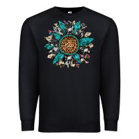 Black cowhide leopard serape gemstone  sunflower Premium Sweatshirt - Artiststas