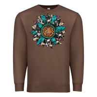 Chestnut cowhide leopard serape gemstone  sunflower Premium Sweatshirt - Artiststas