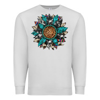 Dove Grey cowhide leopard serape gemstone  sunflower Premium Sweatshirt - Artiststas