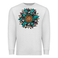 Oatmeal Heather cowhide leopard serape gemstone  sunflower Premium Sweatshirt - Artiststas