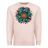 Pale Pink cowhide leopard serape gemstone  sunflower Premium Sweatshirt - Artiststas