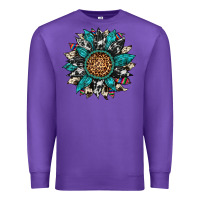 Purple cowhide leopard serape gemstone  sunflower Premium Sweatshirt - Artiststas